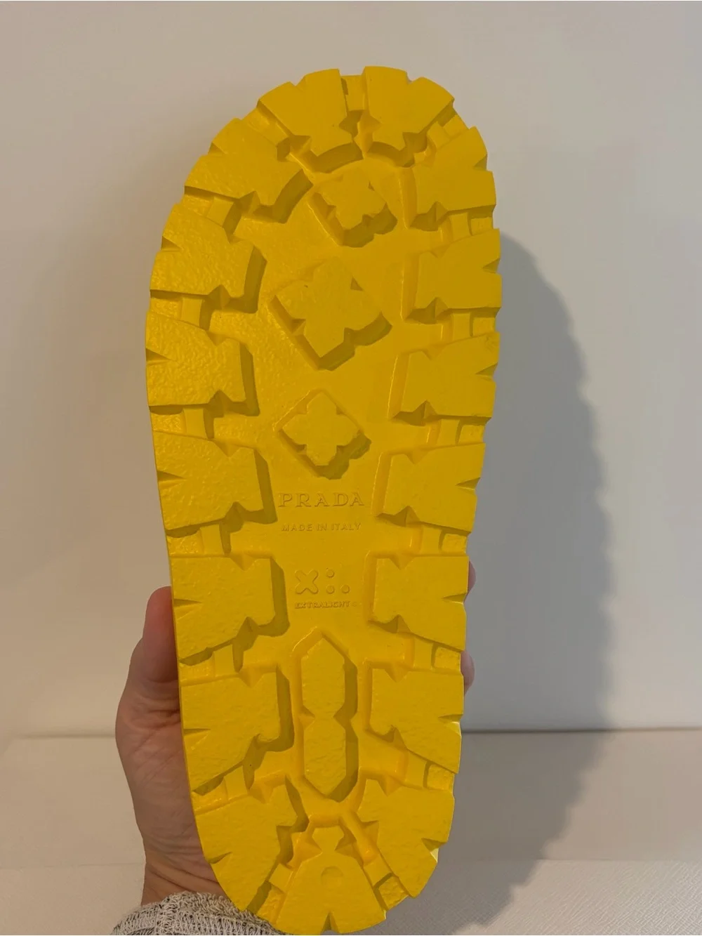 Prada Yellow Rubber Slide Sandals